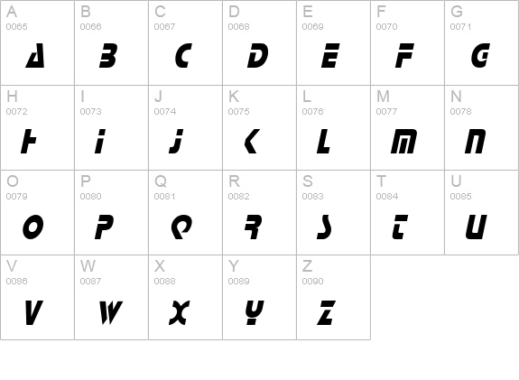 Scottsdale Condensed Italic uppercase A-Z preview