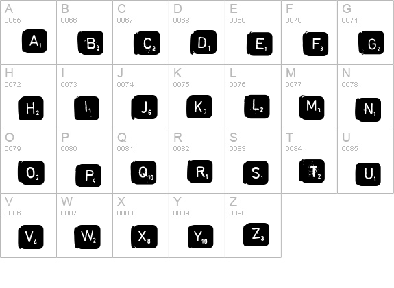 scrabble uppercase A-Z preview