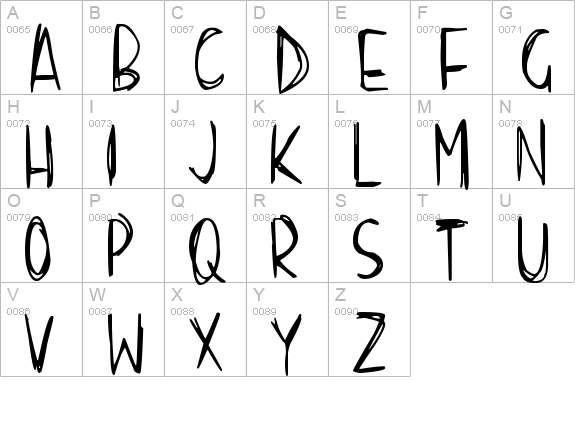 Scraggly
 uppercase A-Z preview