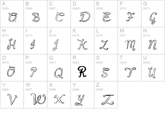 Scrapt uppercase A-Z preview