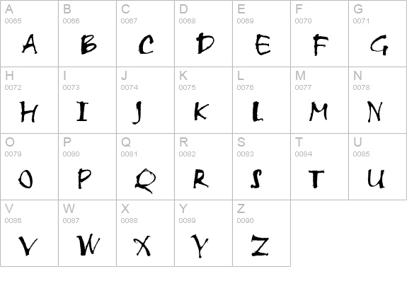 Scratch uppercase A-Z preview