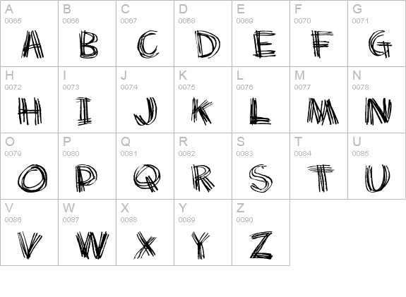Scratch my back uppercase A-Z preview