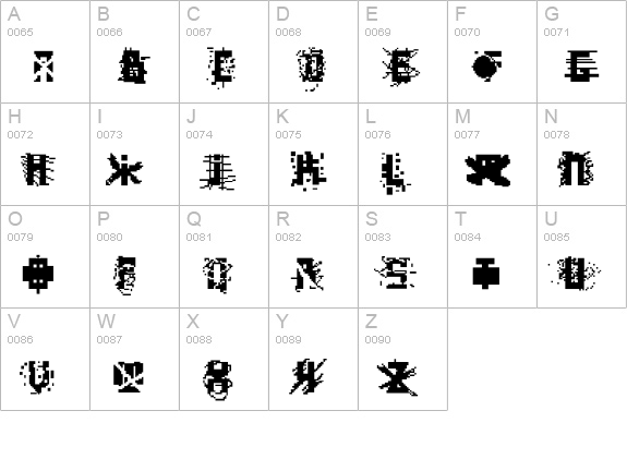 ScratchedOut uppercase A-Z preview