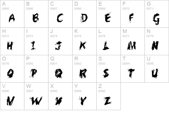 Scratchy Large uppercase A-Z preview