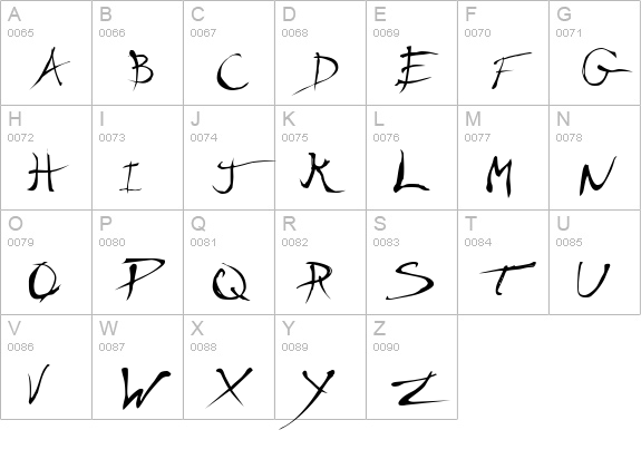Scratchy Mess uppercase A-Z preview