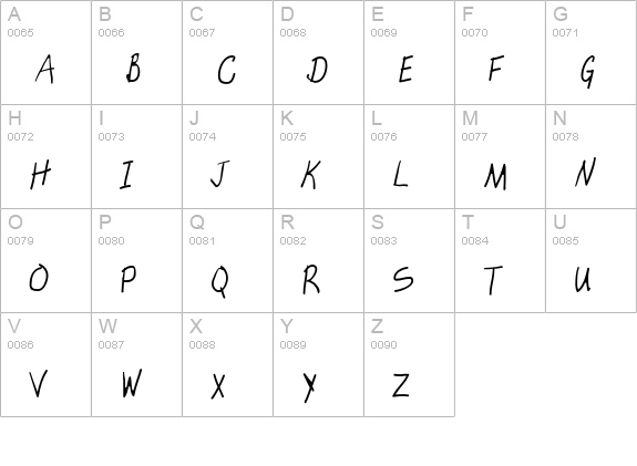 Scrawl-Light uppercase A-Z preview