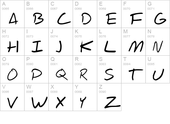 Scrawl Of The Chief uppercase A-Z preview