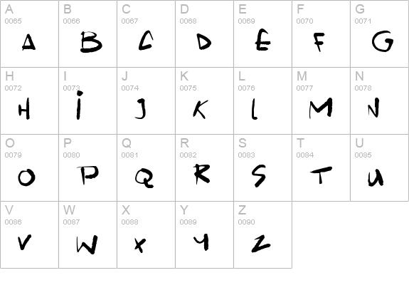 Scrawlamajig
 uppercase A-Z preview