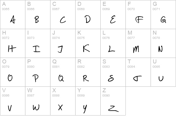 Scrawlies uppercase A-Z preview