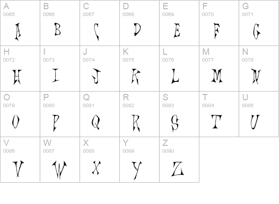 Scrawlings uppercase A-Z preview