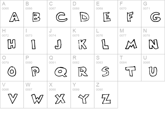 Scrawllege uppercase A-Z preview