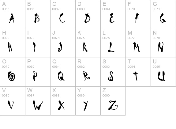 Scrawn uppercase A-Z preview