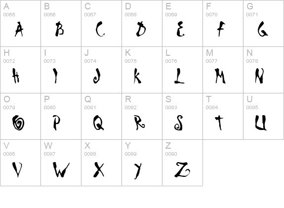 Scrawn Cyr AOE uppercase A-Z preview