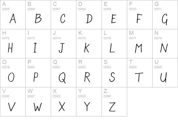 Scrawny Kids uppercase A-Z preview