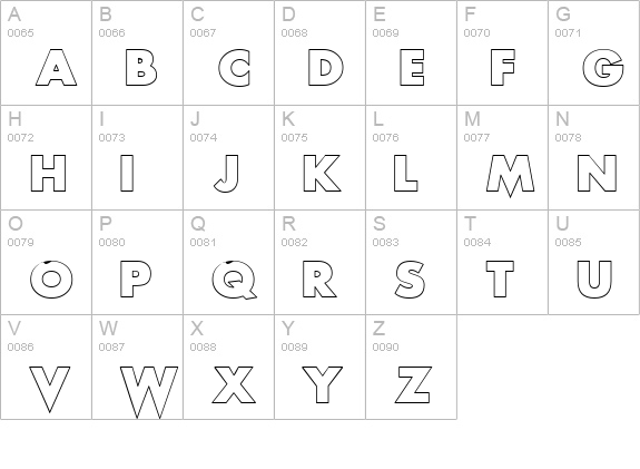 Scream alternative outlined uppercase A-Z preview