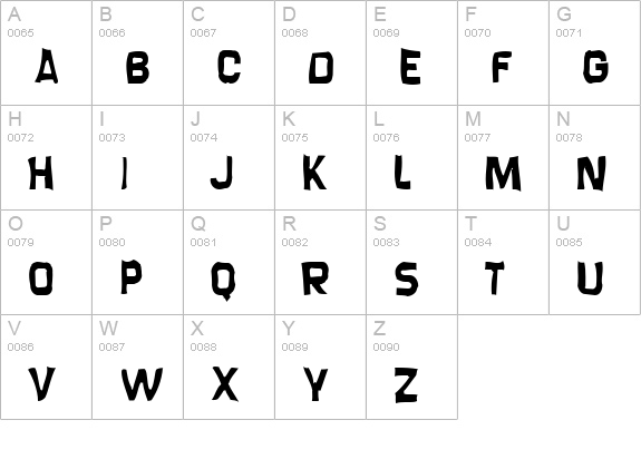 Screengem Gaunt uppercase A-Z preview