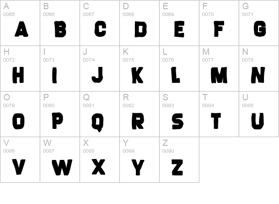 Screengem Ink uppercase A-Z preview
