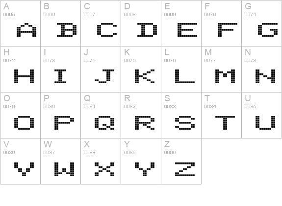ScreenMatrix-Extended uppercase A-Z preview