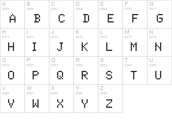 ScreenMatrix-Regular uppercase A-Z preview
