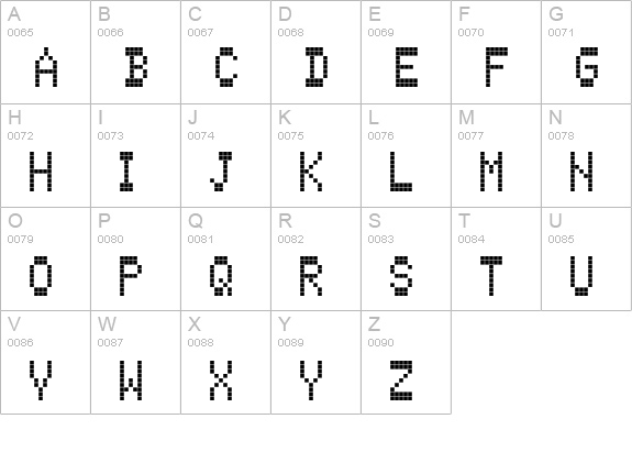 ScreenMatrix-RegularCondensed uppercase A-Z preview