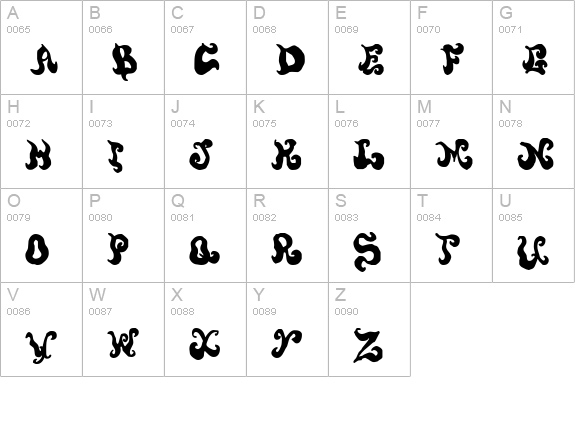 Screwy Melted Wax uppercase A-Z preview