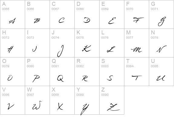 Scribble uppercase A-Z preview