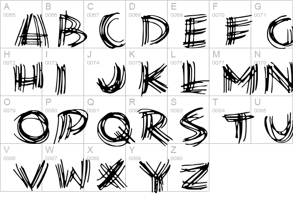 Scribble Lines
 uppercase A-Z preview