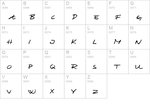 Scribbled Monkey uppercase A-Z preview