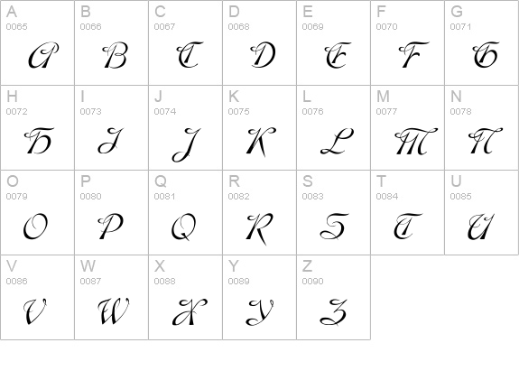 SCRIPT 9 uppercase A-Z preview