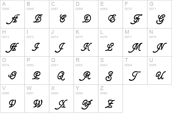 Script-G760-Regular uppercase A-Z preview
