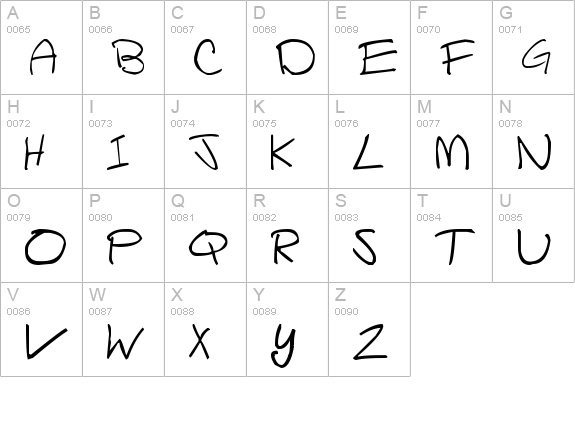 Script of Sheep uppercase A-Z preview