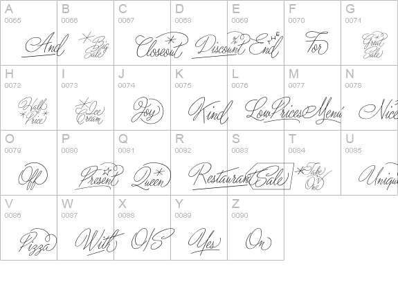 ScriptaCatchwords uppercase A-Z preview