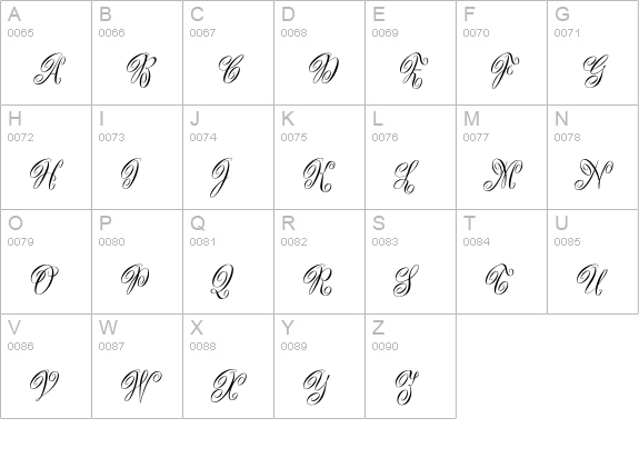 Scriptease Std uppercase A-Z preview