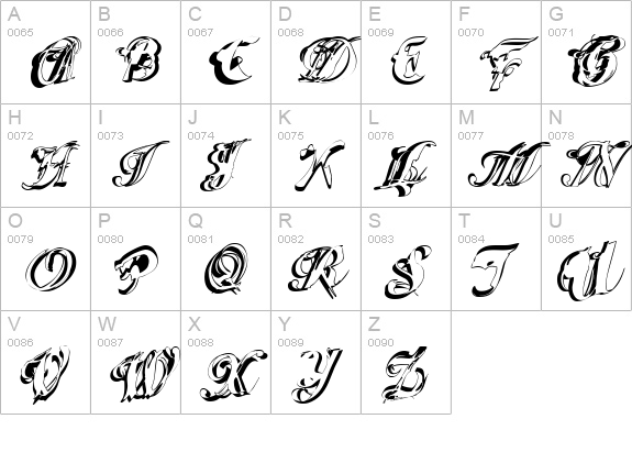 ScripteriaCola uppercase A-Z preview