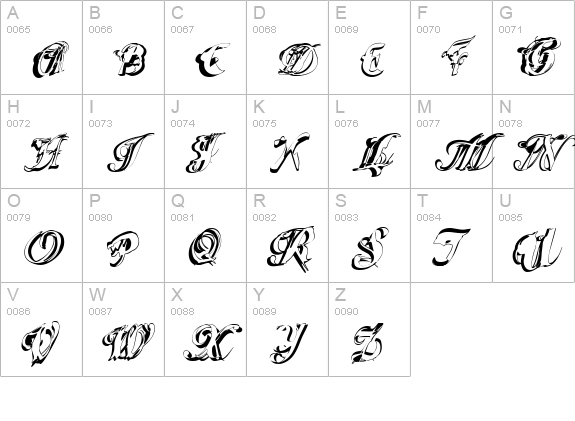 ScripteriaGummy uppercase A-Z preview