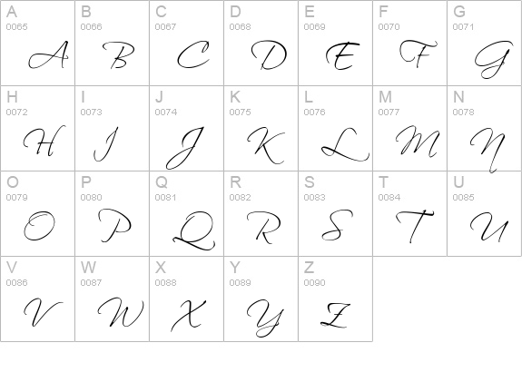 Scriptorama uppercase A-Z preview