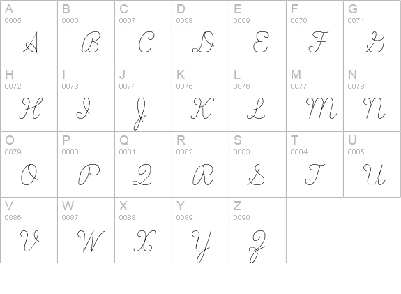 ScriptS uppercase A-Z preview