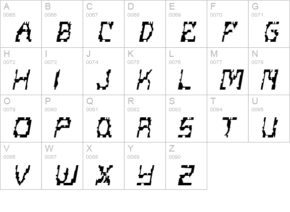 Scritzy Regular uppercase A-Z preview