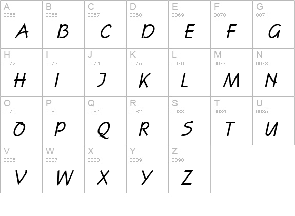 Scroll BoldItalic uppercase A-Z preview