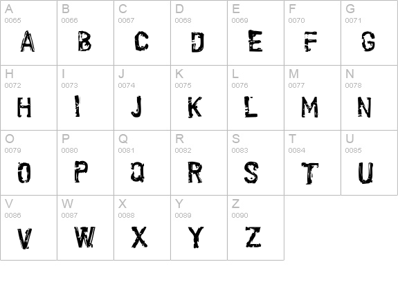Scroonge-Normal uppercase A-Z preview