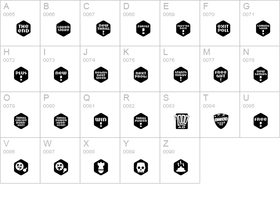 ScrotnigHexes uppercase A-Z preview