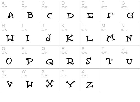 Scrubadoo uppercase A-Z preview