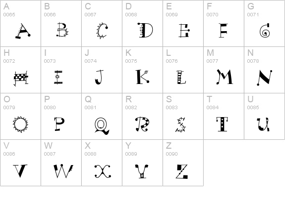 Scruff Std uppercase A-Z preview