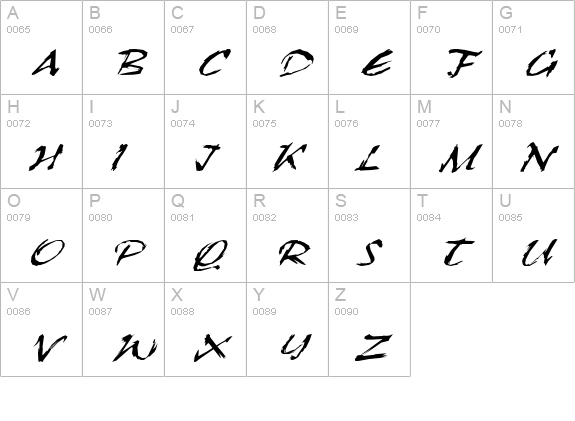 SctratchExtended Italic uppercase A-Z preview