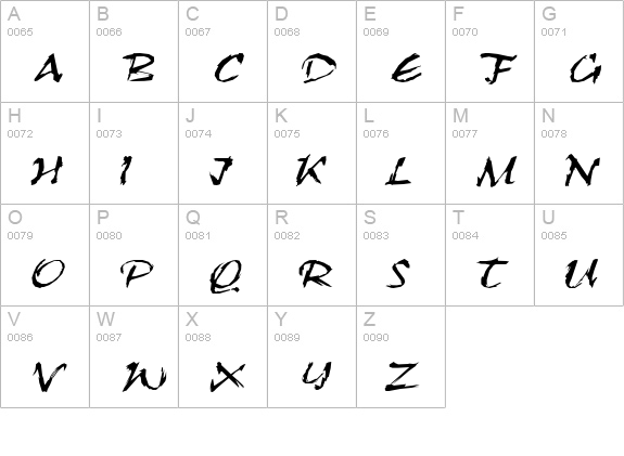 SctratchExtended Normal uppercase A-Z preview