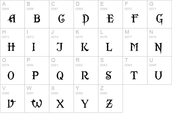 Scurlock uppercase A-Z preview