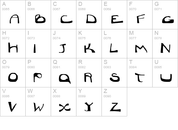 Scurville uppercase A-Z preview