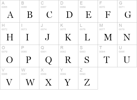 SD Georgia Light uppercase A-Z preview
