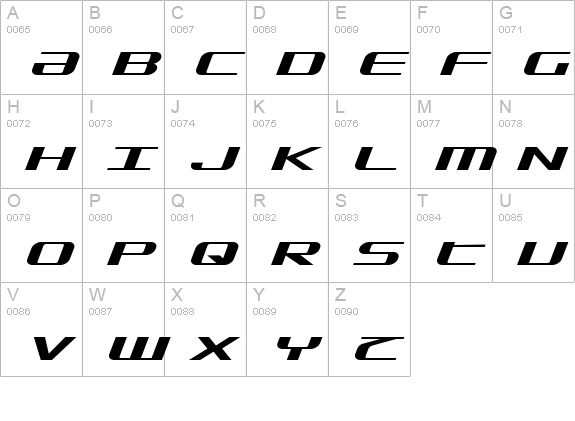 SDF Expanded Italic uppercase A-Z preview