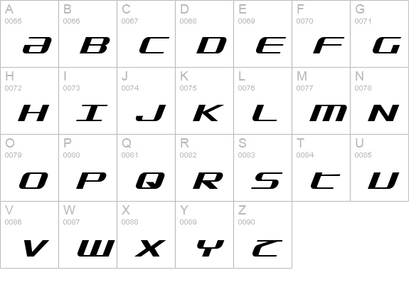 SDF Italic uppercase A-Z preview